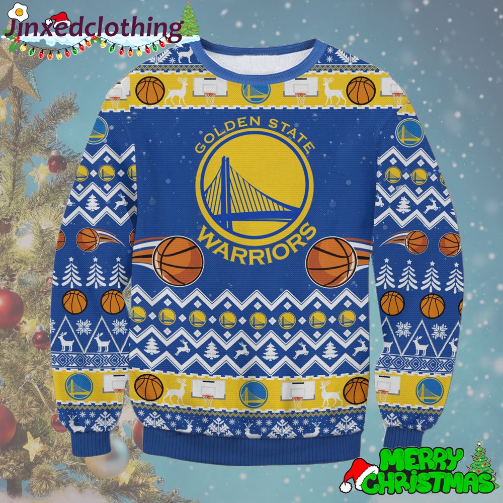 Nba Golden State Warriors Ugly Sweater Christmas Party Holiday 